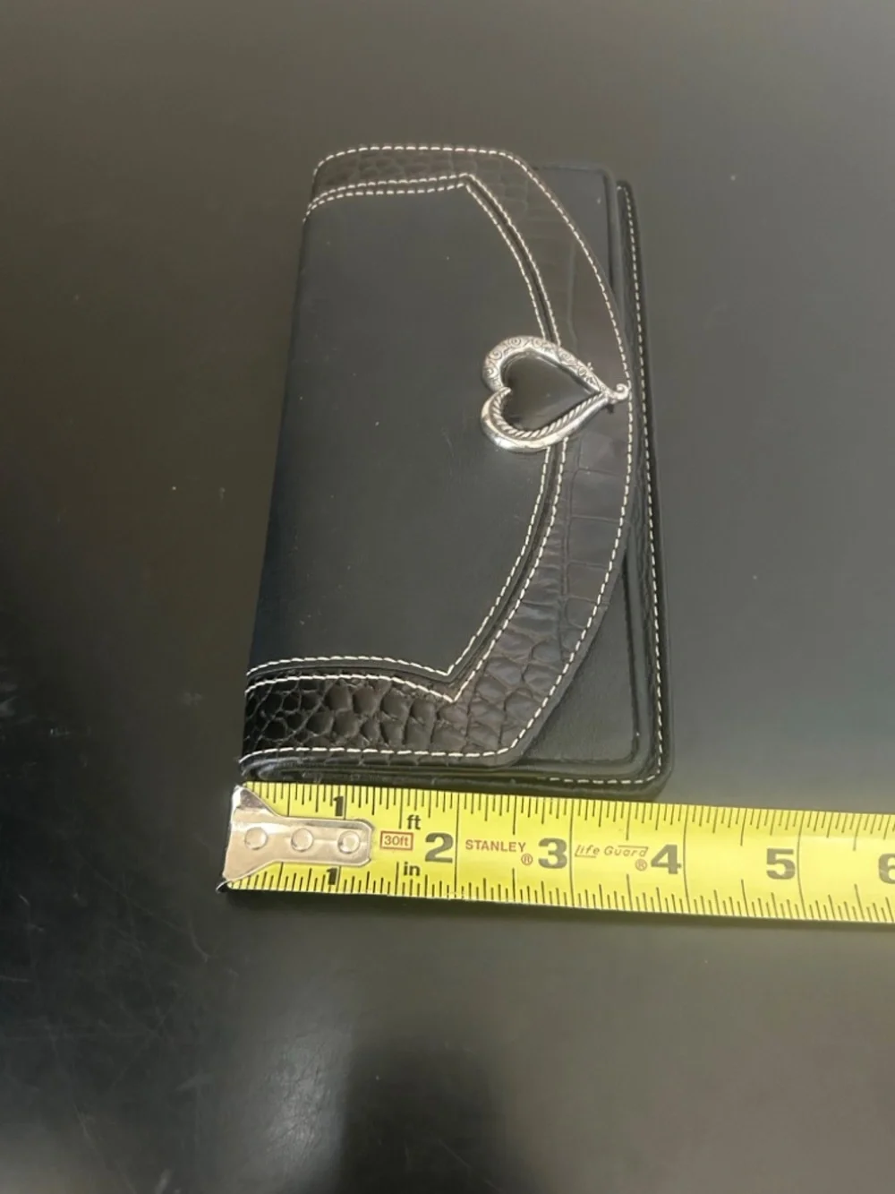 Brighton Heritage Black Leather Heart Wallet.